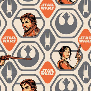 Star Wars Rogue One: A SW story Rebel Polygon Flannel Fabric
