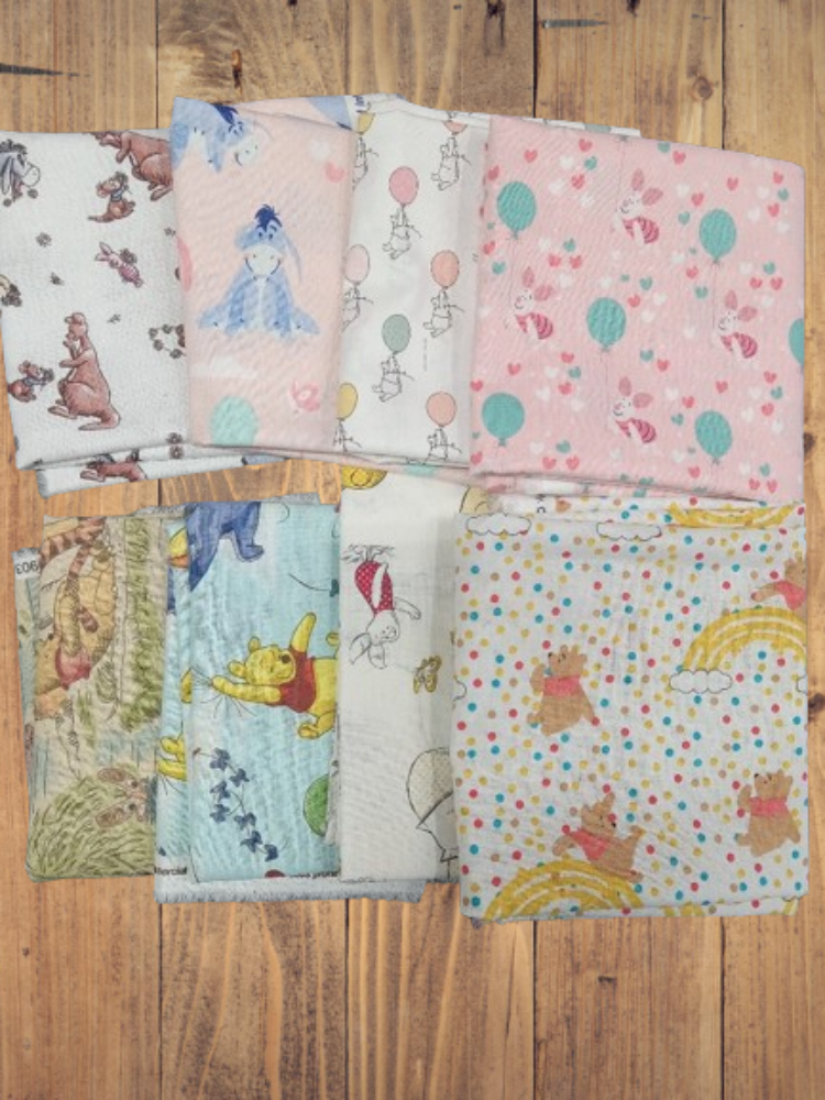 Assorted Winnie the Pooh Fabric - 1 lb Scrap Bundle