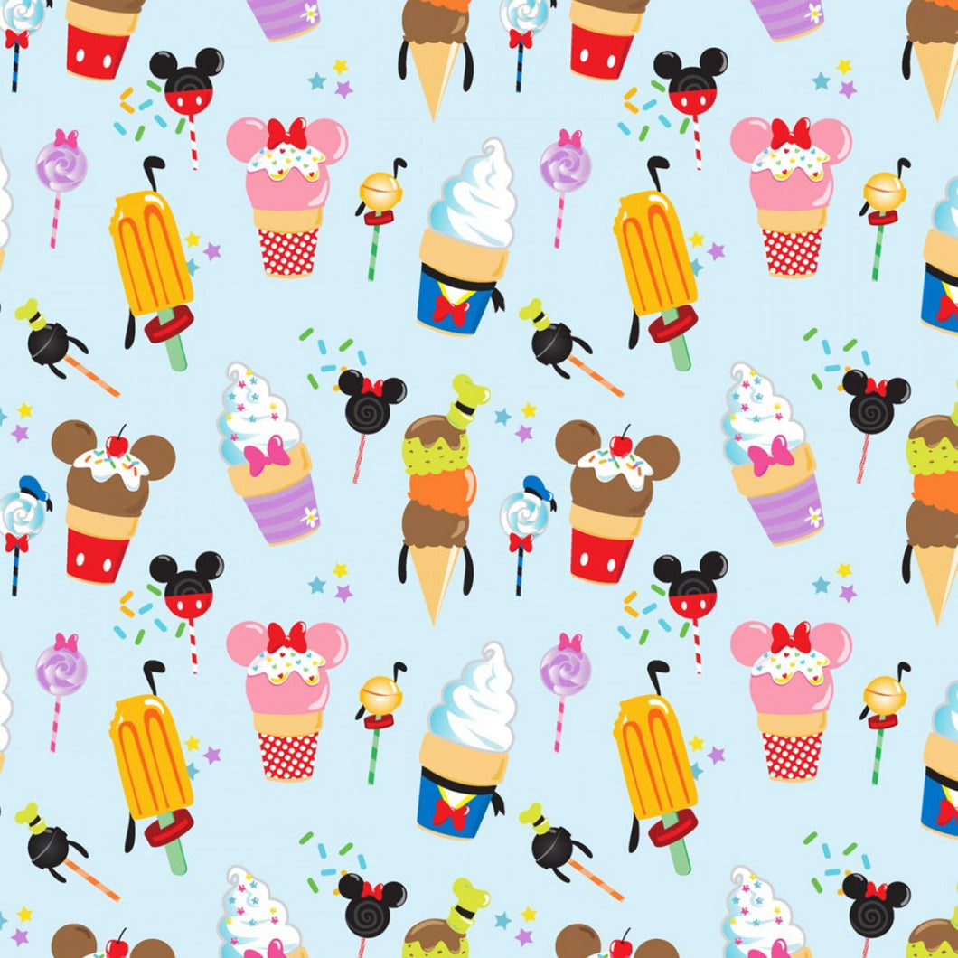 Ice Cream Toss Mickey Cotton Fabric