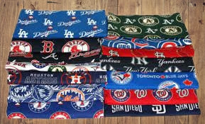 Assorted Sport Teams Baseball Licensed Cotton Fabric - 1 lb Scrap Bundle