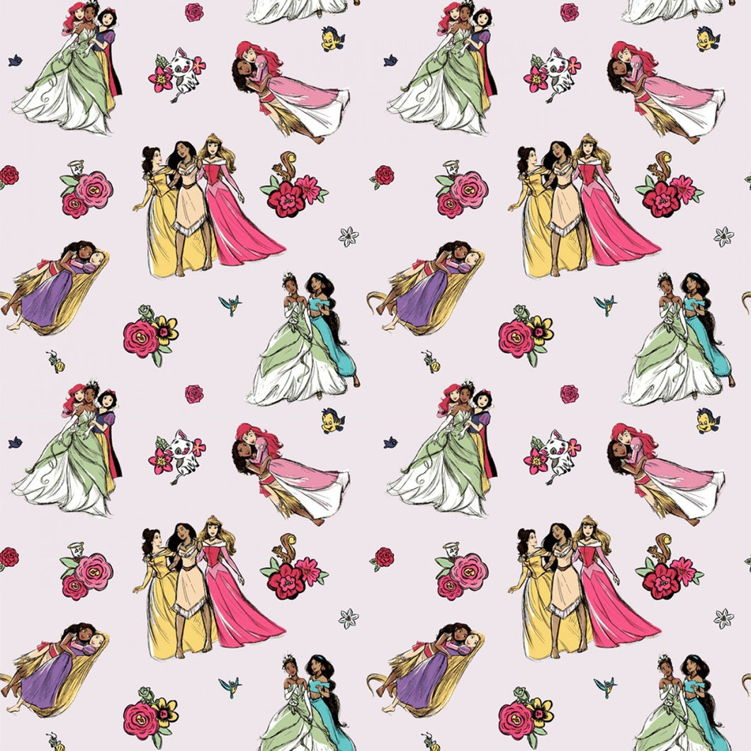 Princess Floral and Friends Cotton Fabric