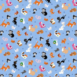 Classic Character Cats Packed Cotton Fabric