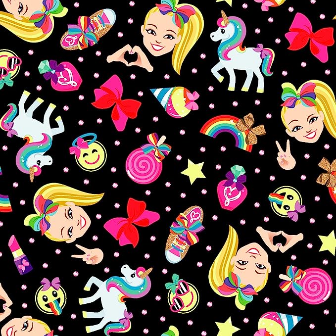 Jojo Toss Rainbow Emoji Cotton Fabric by the Bolt