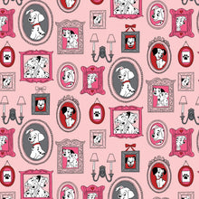 Load image into Gallery viewer, Handmade Blanket, Burp Rag/ Security Blanket, and Bib 101 Dalmatians Family Frames Pink
