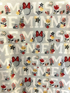 Minnie Mouse Grey Fleece Fabric