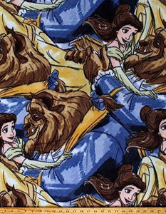 Handmade Single Layer Fleece 58"x 72" Throw Blanket "Princess Belle Beauty and The Beast ”