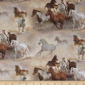 Independence Pass Horses Cotton Fabric