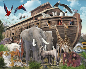Noah's Ark 35.5" x 45" Cotton Panel Fabric