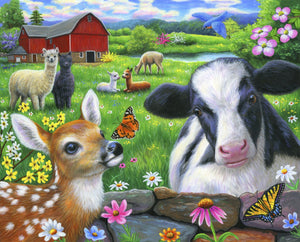 Friends at the Farm 45" Wide Panel Fabric