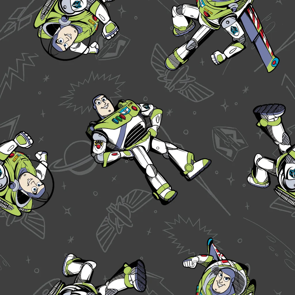 Toy Story Collection III Buzz Spotlight Buzz Pose Charcoal Cotton Fabric
