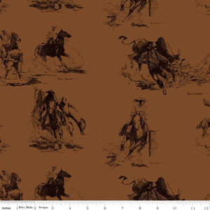 Back of the Chutes Main Sienna Cotton Fabric