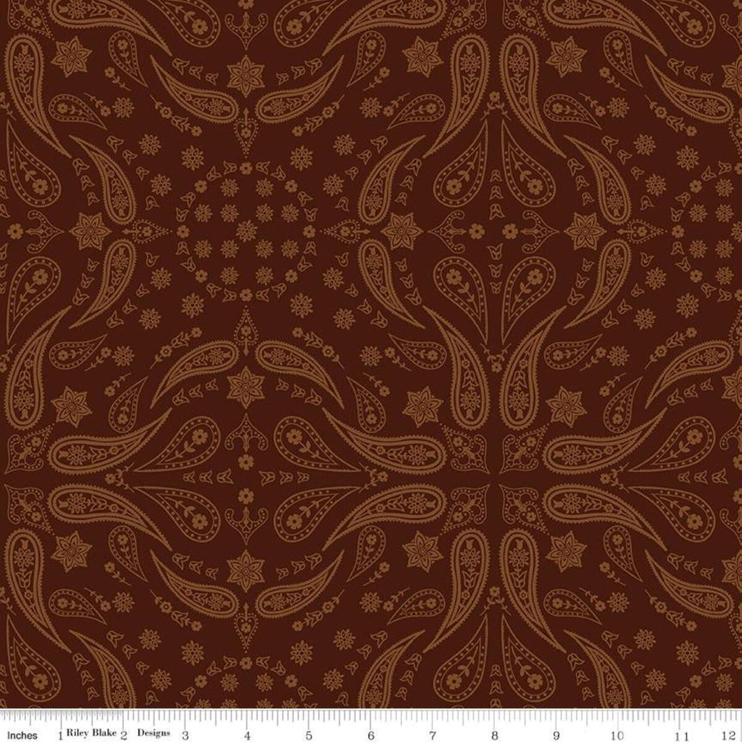 Back of the Chutes Bandana Chestnut Cotton Fabric