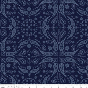 Back of the Chutes Bandana Navy Cotton Fabric