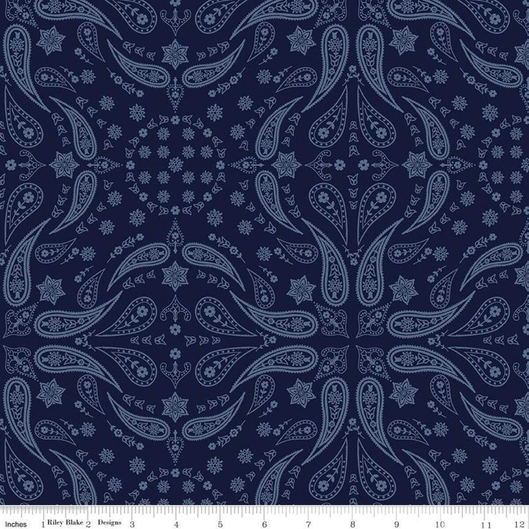 Back of the Chutes Bandana Navy Cotton Fabric