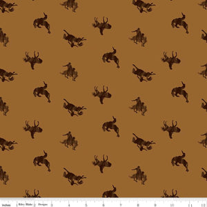 Back of the Chutes Broncos Sienna Cotton Fabric