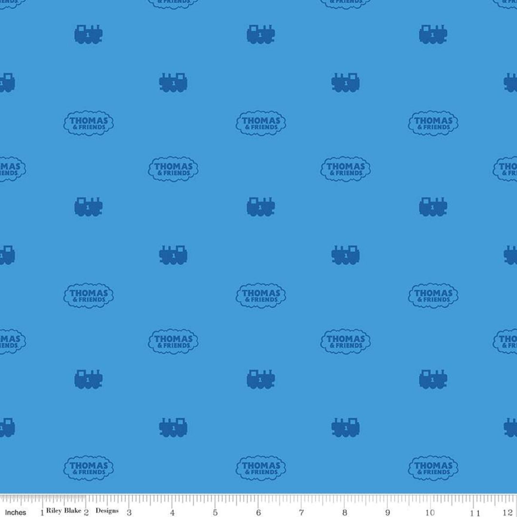All Aboard with Thomas & Friends Silhouette Blue Cotton Fabric