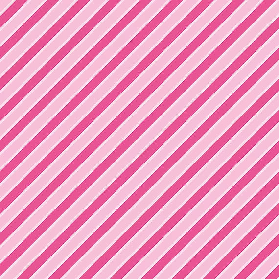 Malibu Barbie Stripes Pink Cotton Fabric - 1 Yard Precut