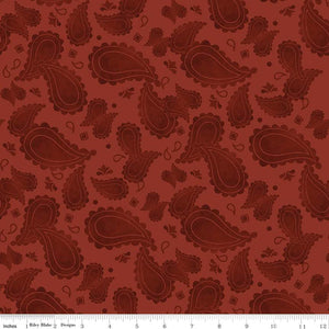 Ride the Range Paisley Barn Red Cotton Fabric