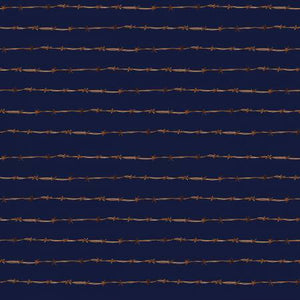 Ride the Range Fence Navy Cotton Fabric