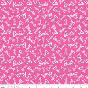 Barbie™ Girl Toss Hot Pink Cotton Fabric