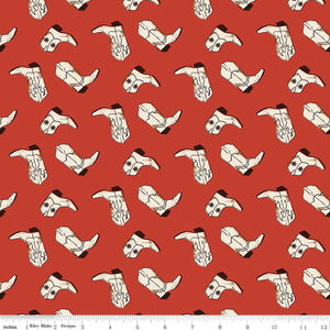 Wild Rose Boots Red Cotton Fabric