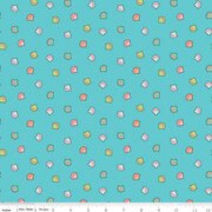 Mer-Mazing Shells Blue Cotton Fabric