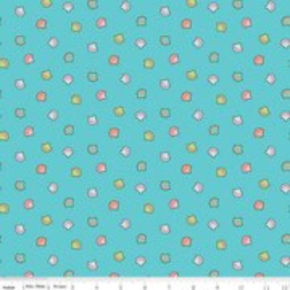 Mer-Mazing Shells Blue Cotton Fabric