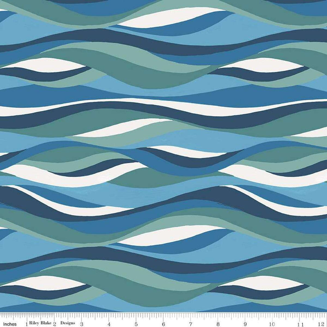 Free as the Ocean Ocean Multi Cotton Fabric