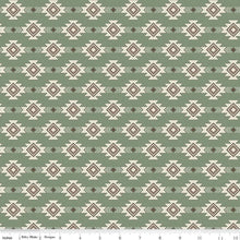 Load image into Gallery viewer, Handmade Placemat Or Table Runner Let&#39;s Get Lost in the Woods Geometric Sage
