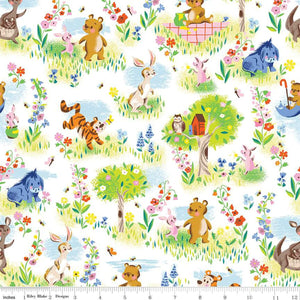 100 Aker Woods Main White Cotton Fabric