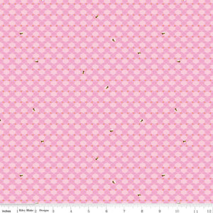 100 Aker Woods Honey Hex Pink Cotton Fabric