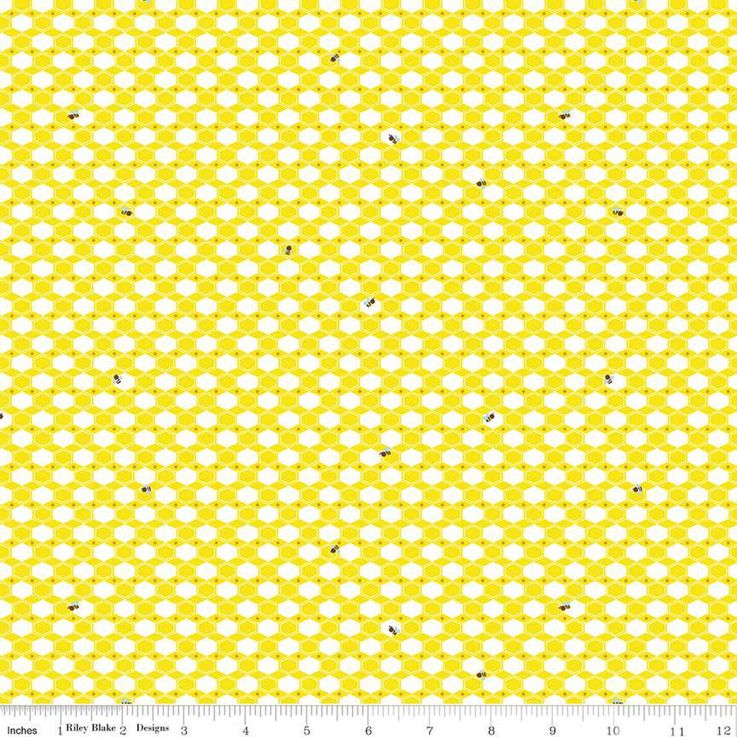 100 Aker Woods Honey Hex Yellow Cotton Fabric