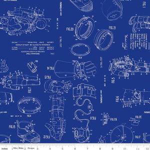 Handmade Placemat Or Table Runner Outer Space by NASA Spacesuit Patent Blue