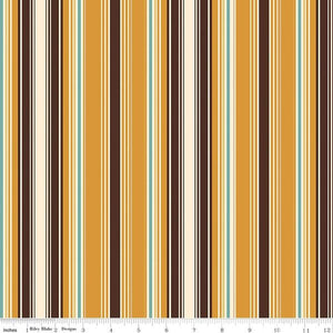 Cowboys Stripes Ochre Cotton Fabric