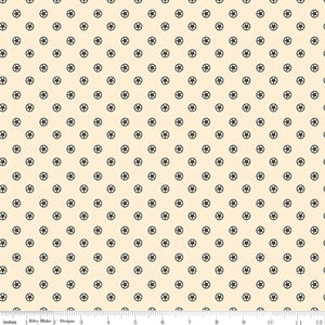 Cowboys Circle Stars Cream Cotton Fabric