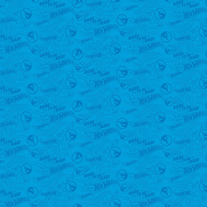 Hot Wheels Blue Dare to be Rad Cotton Fabric