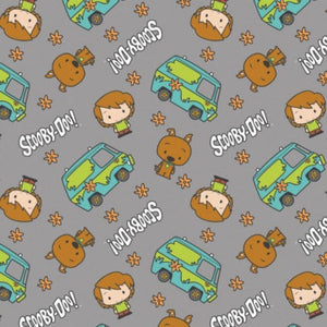 Scooby-Doo Chibi Floral Toss Cotton Fabric