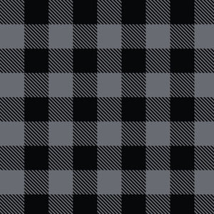 North of Ordinary Buffalo Plaid Black Grey Fleece Fabric