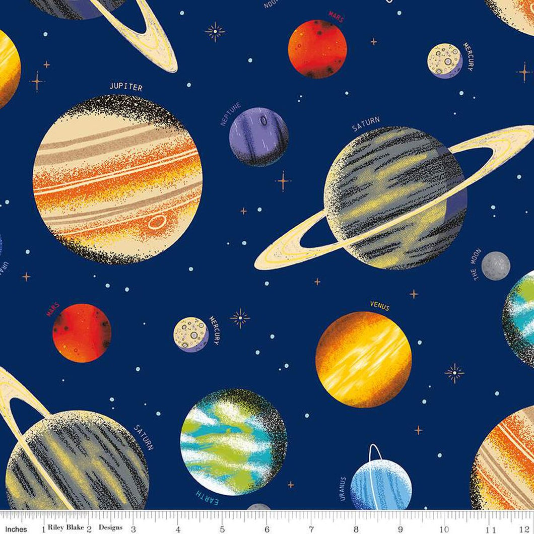 Outer Space by NASA Main Navy Cotton Fabric