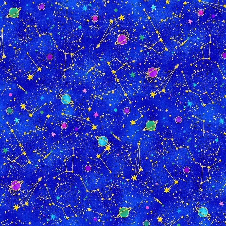 Space Galaxy Constellation Cotton Fabric