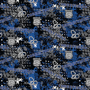 Department of Corrections Blue Cotton Fabric