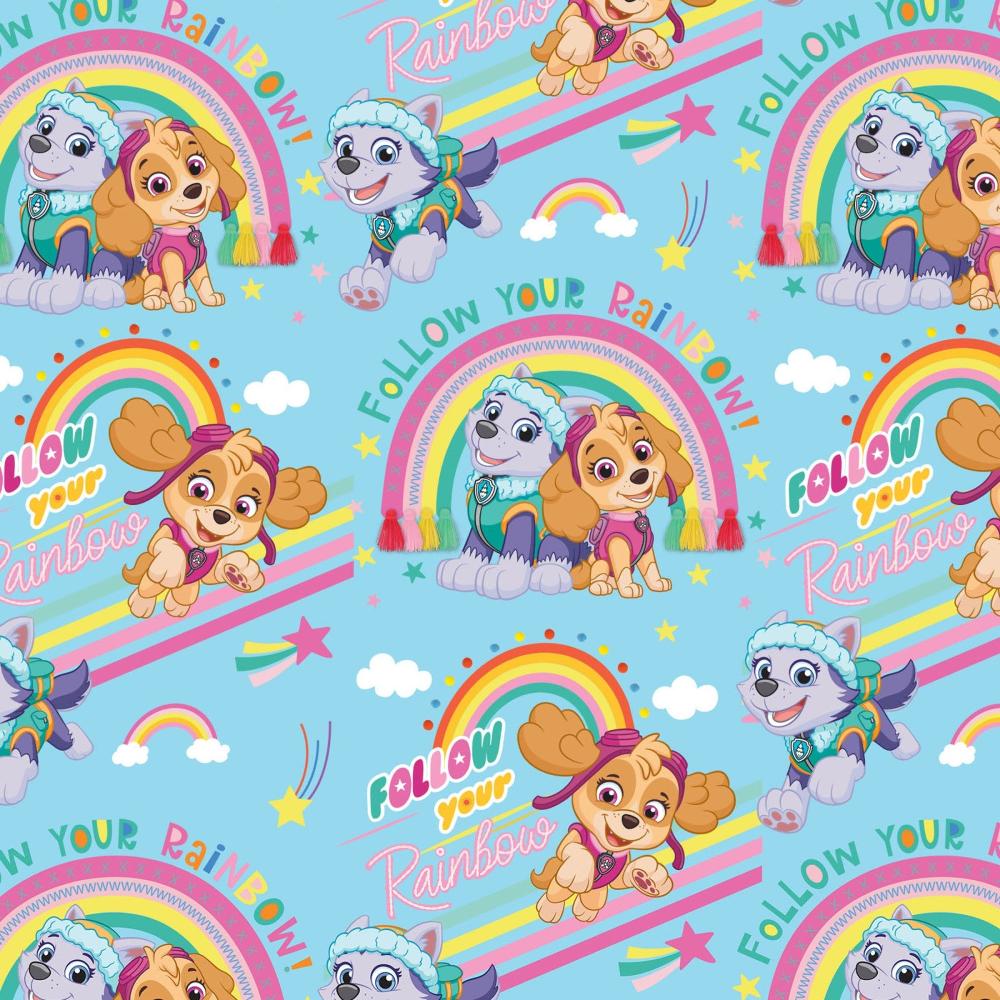 Paw Patrol Follow Your Rainbow Cotton Fabric