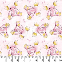 Load image into Gallery viewer, Pink Elephants Cotton Fabric - Fat Quarter (18&quot;x22&quot;) Precut
