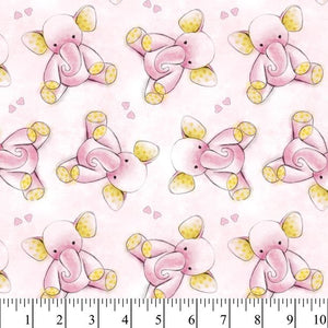 Pink Elephants Cotton Fabric - Fat Quarter (18"x22") Precut