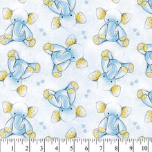 Load image into Gallery viewer, Blue Elephants Cotton Fabric - Fat Quarter (18&quot;x22&quot;) Precut
