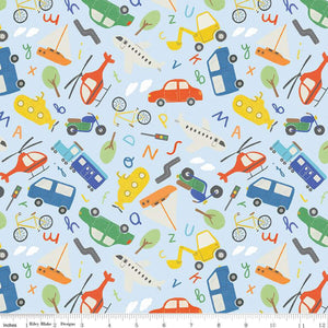 Automobiles Sky Flannel Fabric