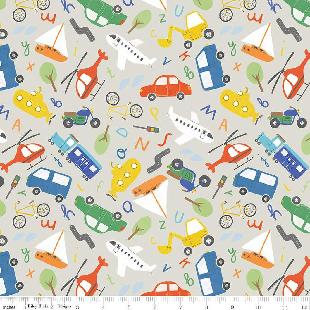 Automobiles Tan Flannel Fabric