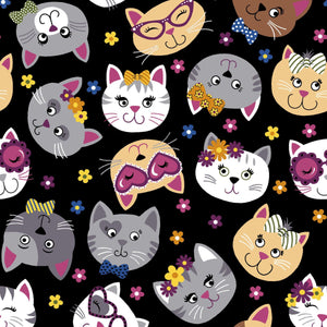 Bow Wow Meow Glamour Kitty Cotton Fabric