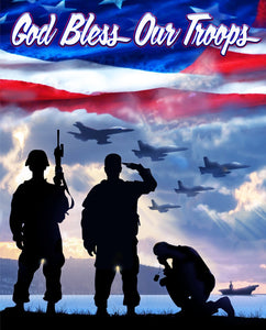 God Bless Our Troops Panel (35.5" x 45") Panel Fabric