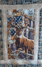 Load image into Gallery viewer, Handmade Patriotic Deer Quilt 44&quot; x 56&quot;
